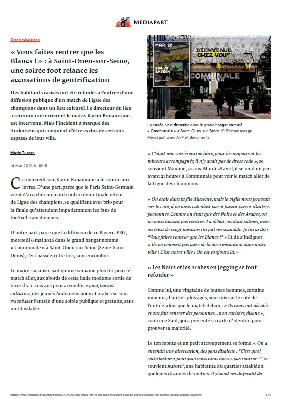Mediapart (15 Mai 2026)