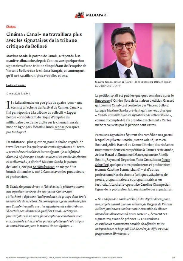 Mediapart (17 Mai 2026)