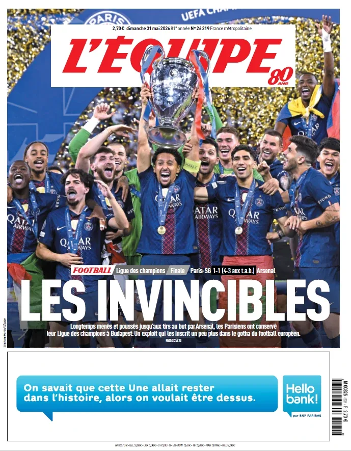 L'Équipe ( 31 Mai 2026)