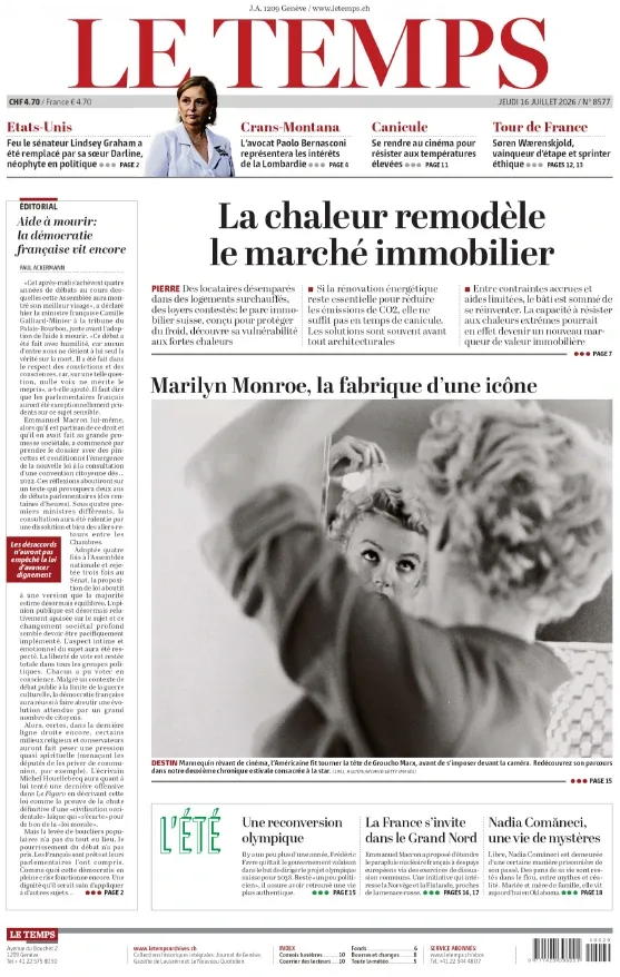 Le Temps (16 Juillet 2026)