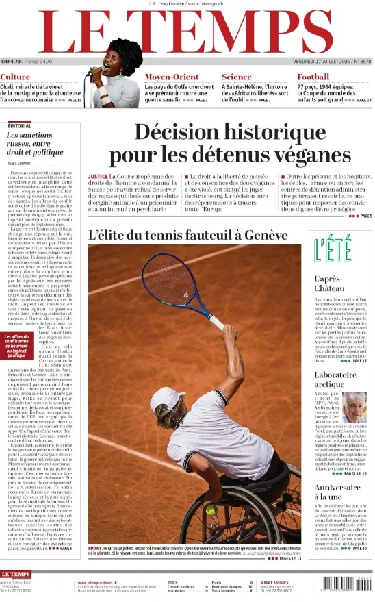 Le Temps (17 Juillet 2026)