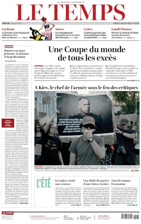Le Temps (20 Juillet 2026)