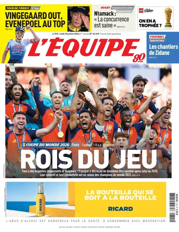 1001Ebooks - L'Équipe (20 Juillet 2026) L'Équipe (20 Juillet 2026)
