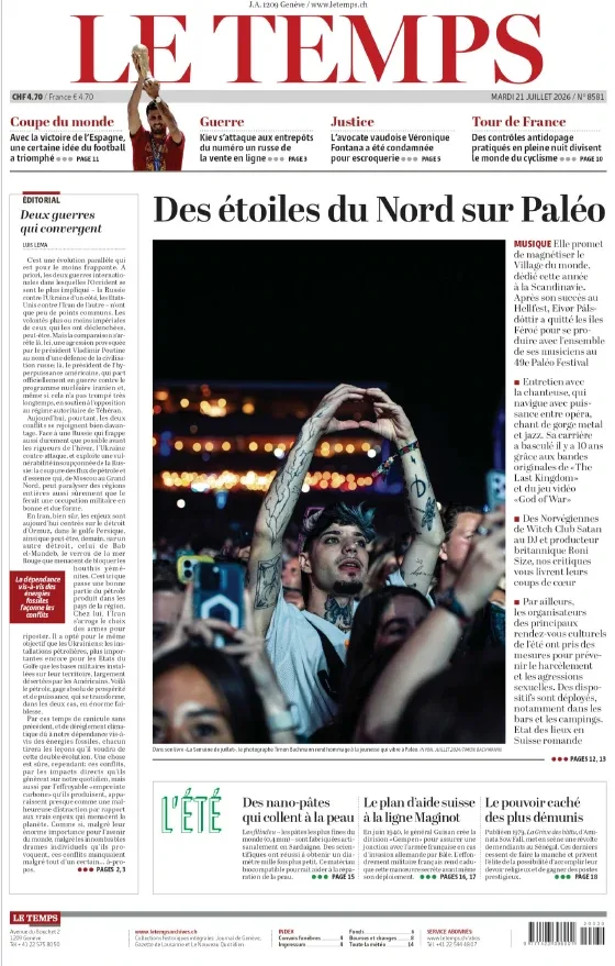 Le Temps (21 Juillet 2026)