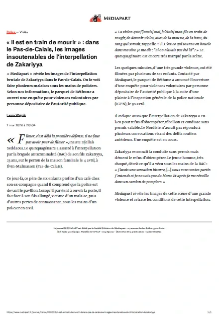 Mediapart (8 Mai 2026)