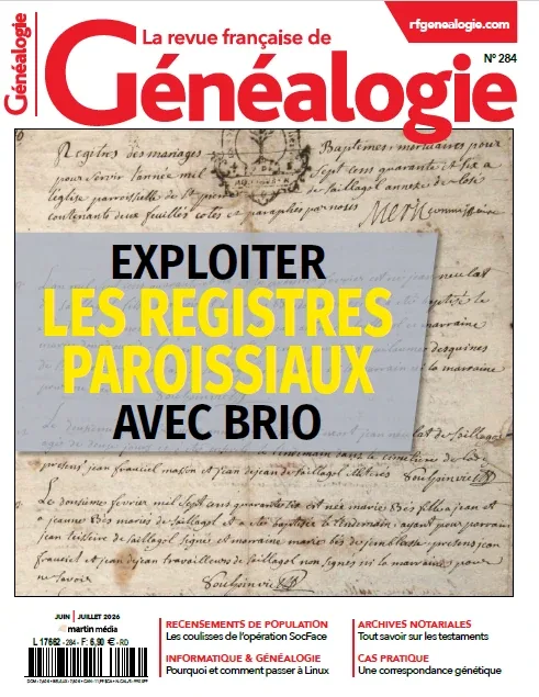 La Revue française de Généalogie N°284 (Juni-Juillet 2026)